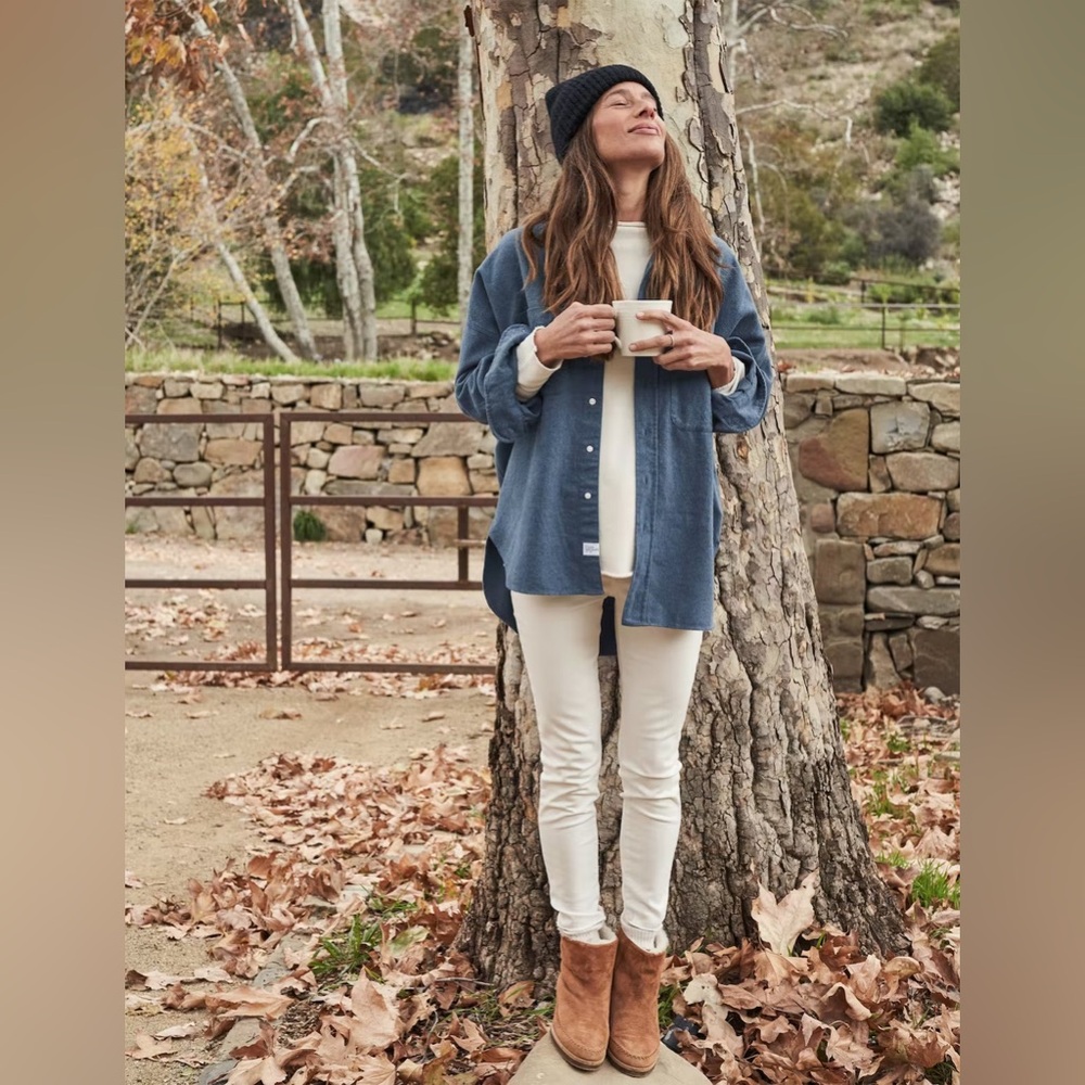 Frank & Eileen Oversized Utility Shirt McLoghlin Melange Jean Blue